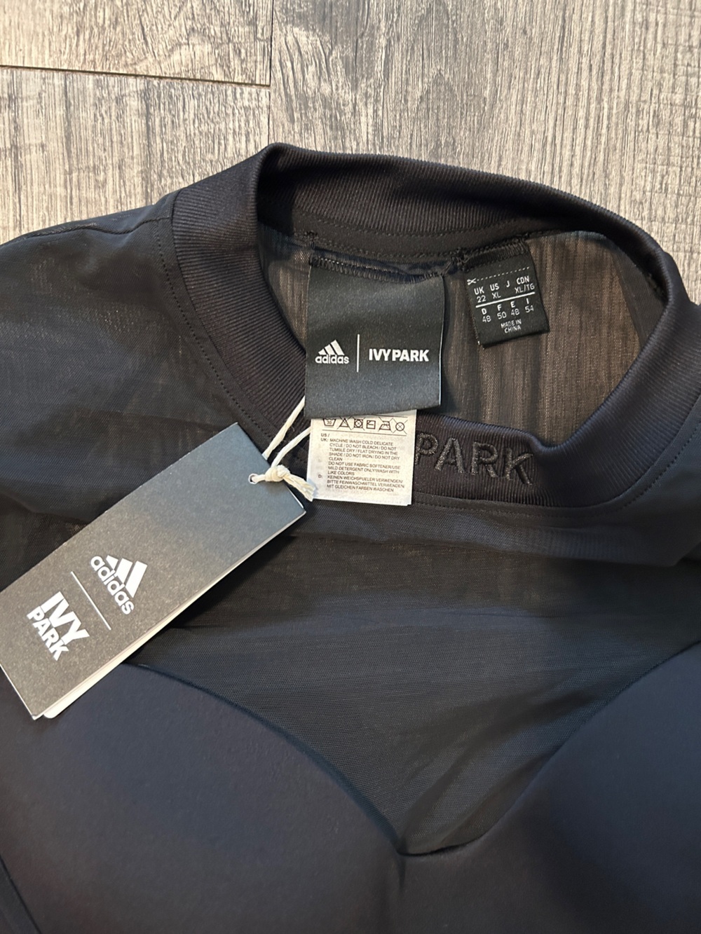 IVY PARK Black Mesh Long Sleeve Crop Top - Picture 3 of 7